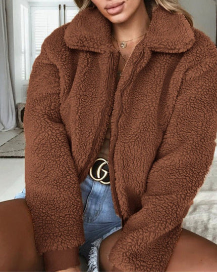 Damska kurtka przejściowa polarowa długości crop