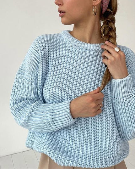 Damski sweter dziergany o kroju oversize