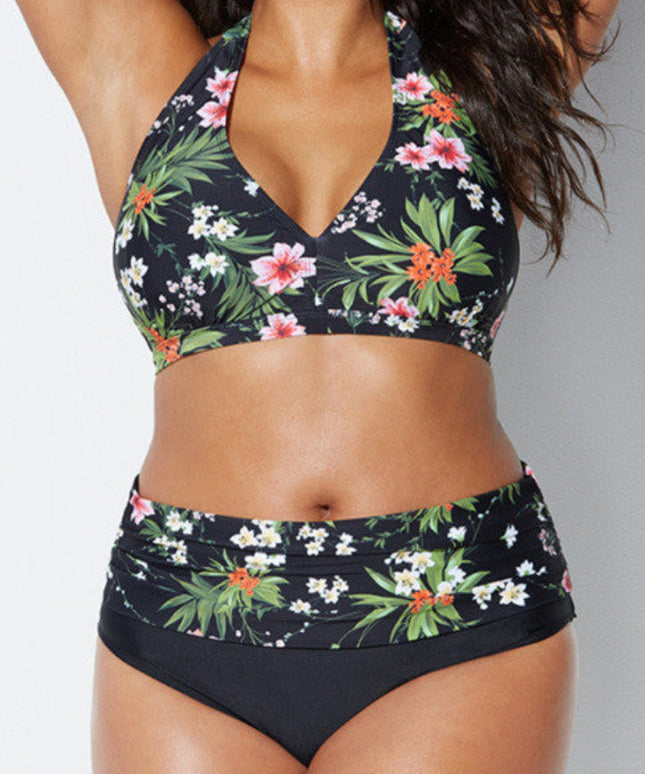 Dwuczęściowy strój kąpielowy plus size z podwójnym zapięciem