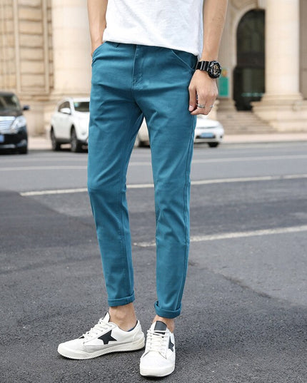Męskie spodnie eleganckie o prostych nogawkach