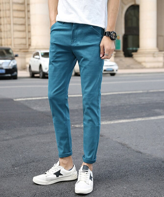 Męskie spodnie eleganckie o prostych nogawkach