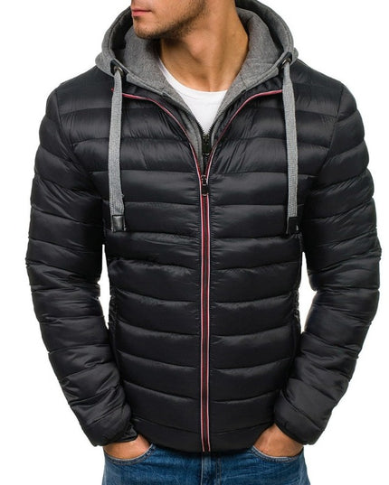 Męska kurtka zimowa pikowana z kieszeniami na zamek