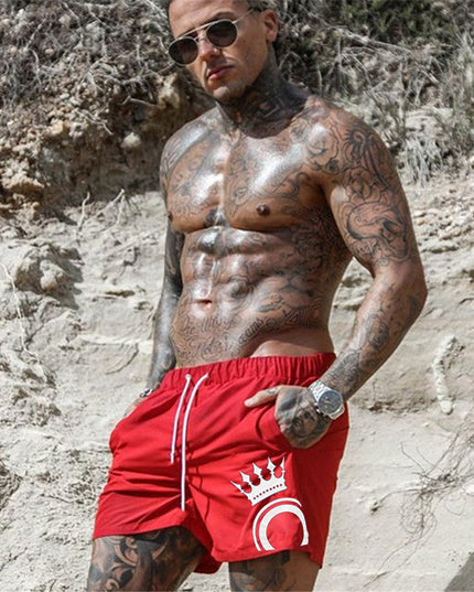 Męskie szorty kąpielowe z nadrukiem korony