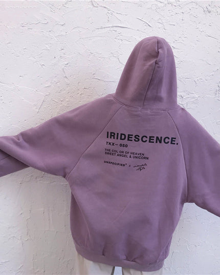 Damska bluza oversize z kapturem z napisem na plecach