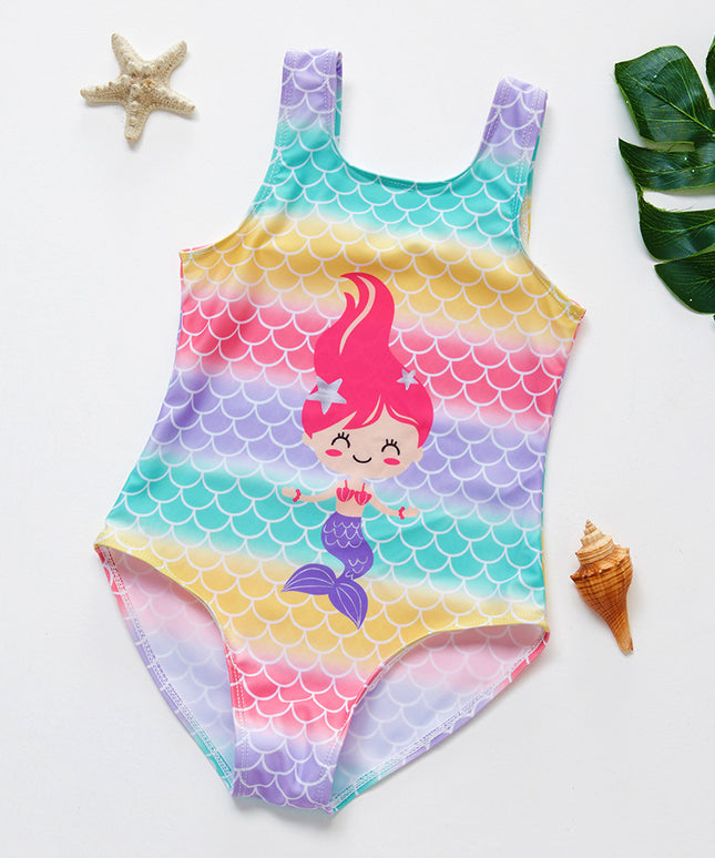 Jednoczęściowy strój kąpielowy dla dziewczynki z syrenką