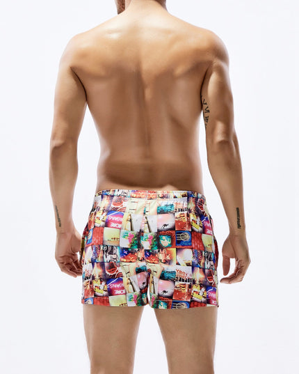 Męskie szorty kąpielowe z kolorowym nadrukiem