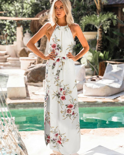 Sukienka maxi zwiewna i wzorzysta