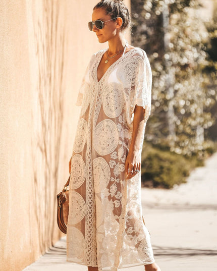 Damska tunika plażowa prześwitująca