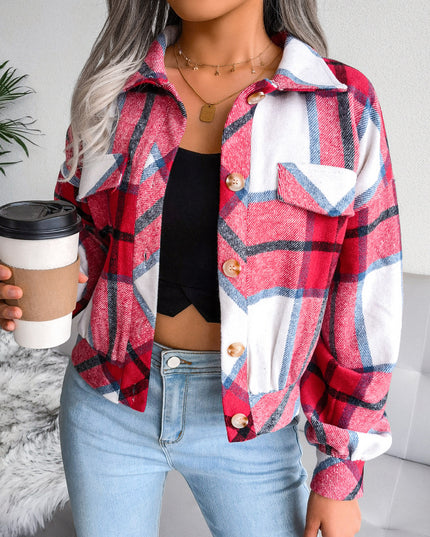 Damska kurtka przejściowa o kroju flanelowej koszuli