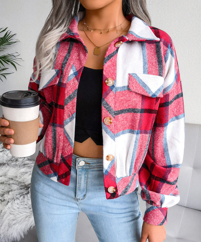 Damska kurtka przejściowa o kroju flanelowej koszuli