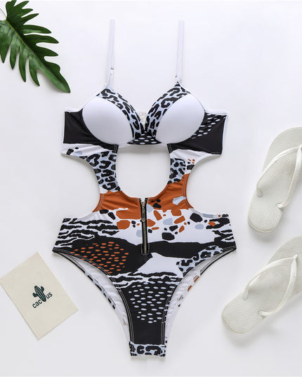 Jednoczęściowy strój kąpielowy monokini z wycięciem na brzuchu