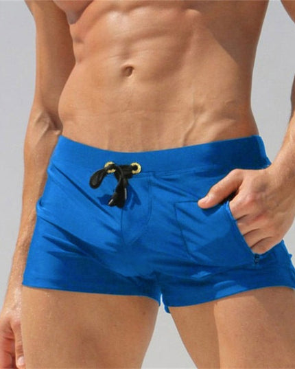 Męskie bokserki kąpielowe z kieszonkami na zamek