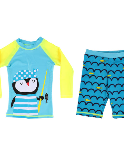 Dwuczęściowy kostium kąpielowy dla chłopców we wzory