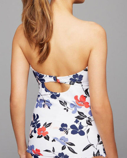 Dwuczęściowy strój kąpielowy dla kobiet w ciąży biały w kwiaty