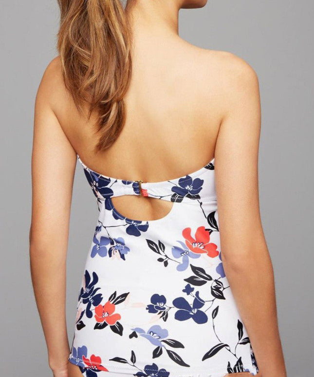 Dwuczęściowy strój kąpielowy dla kobiet w ciąży biały w kwiaty