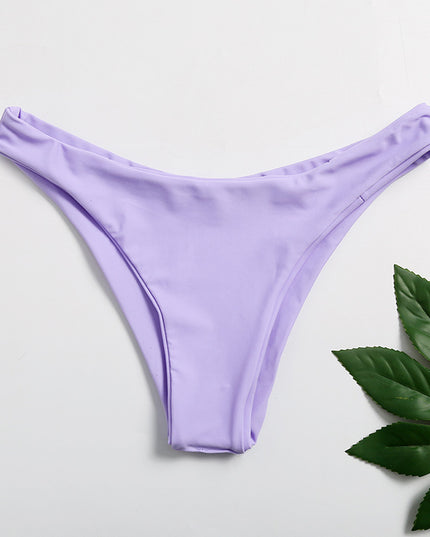 Damski dwuczęściowy strój kąpielowy bikini fioletowy na cienkich ramiączkach