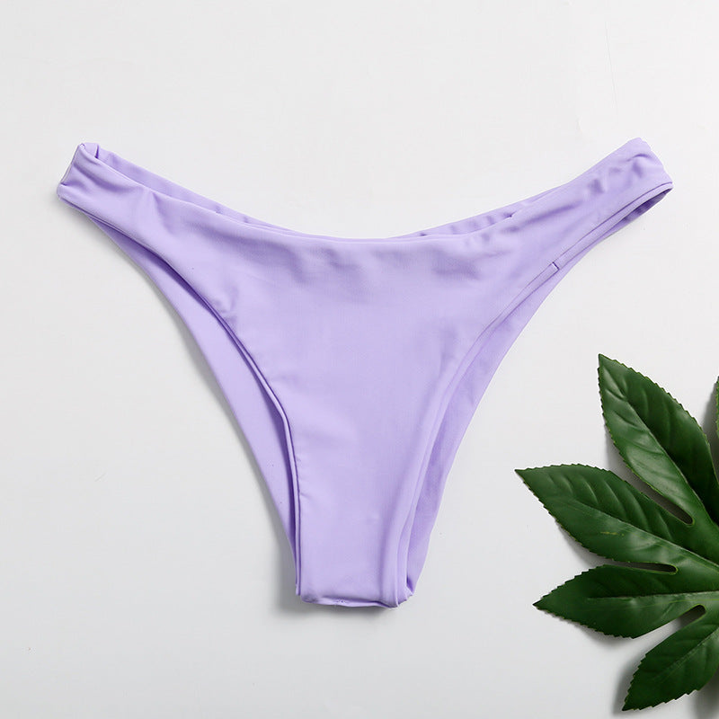 Damski dwuczęściowy strój kąpielowy bikini fioletowy na cienkich ramiączkach