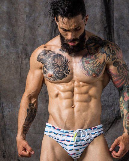 Męskie slipy kąpielowe z wiązaniem