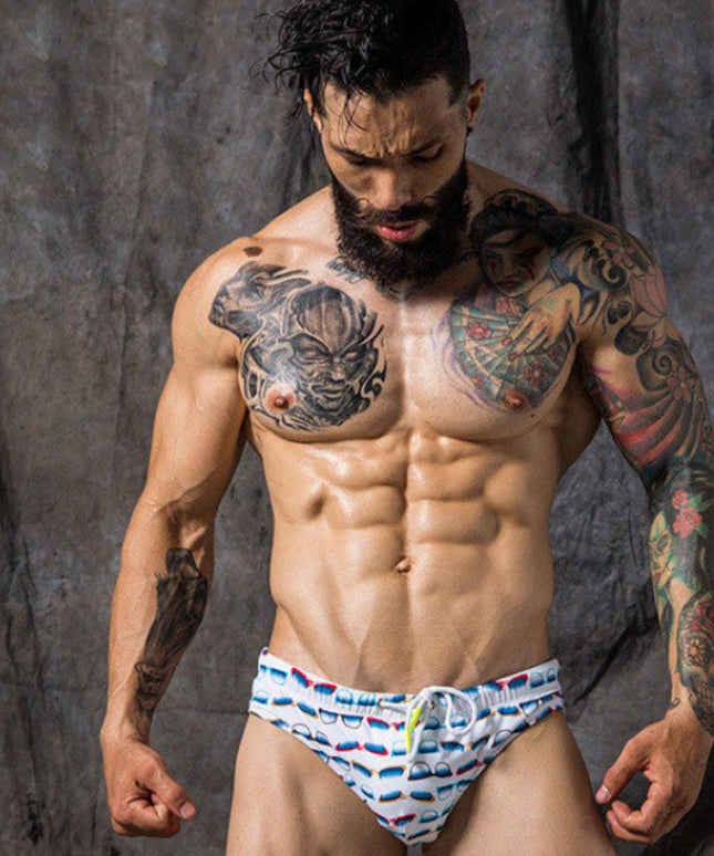 Męskie slipy kąpielowe z wiązaniem