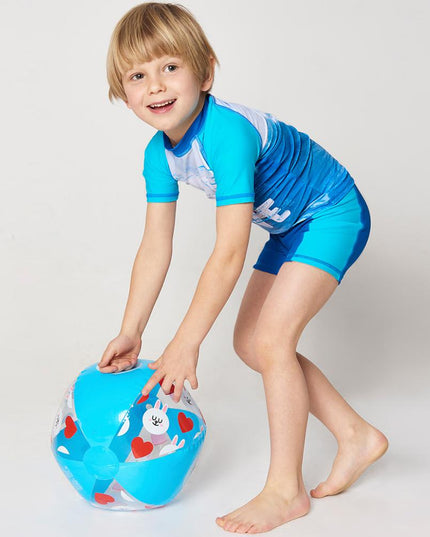 Dwuczęściowy kostium kąpielowy dla chłopca z napisami