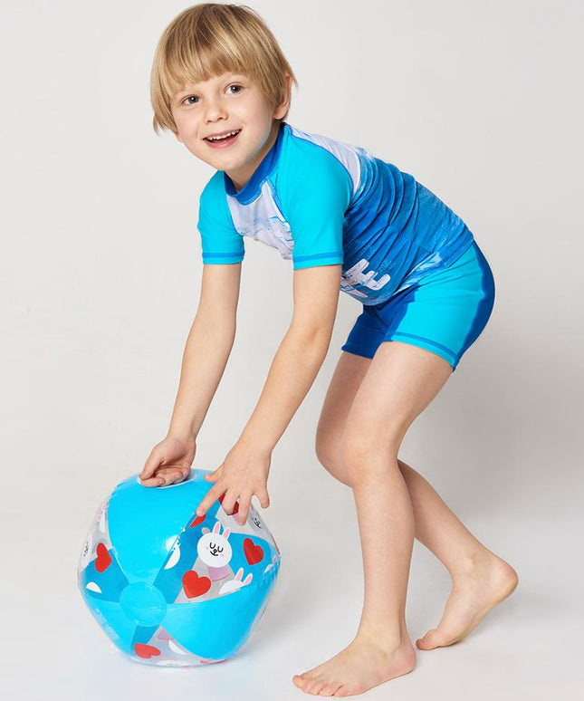 Dwuczęściowy kostium kąpielowy dla chłopca z napisami