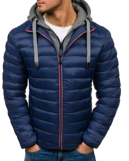 Męska kurtka zimowa pikowana z kieszeniami na zamek