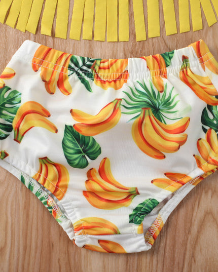 Dwuczęściowy strój kąpielowy bikini dla dziewczynki z frędzelkami