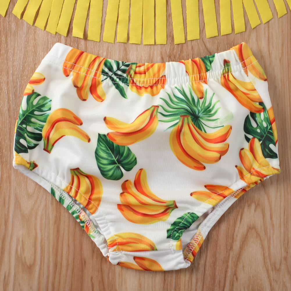 Dwuczęściowy strój kąpielowy bikini dla dziewczynki z frędzelkami