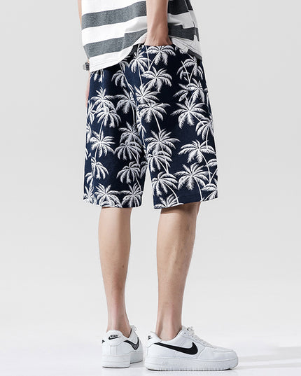 Męskie szorty kąpielowe luźne z palmami