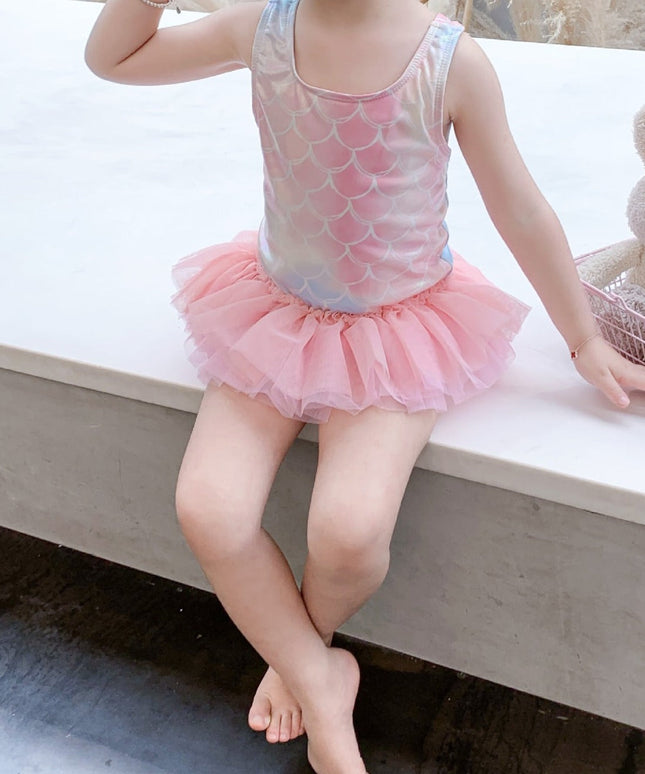 Jednoczęściowy strój kąpielowy dla dziewczynki w stylu syrenki