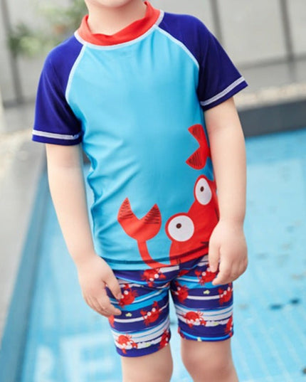 Kostium kąpielowy 3-częściowy dla niemowląt ze wzorem w kraby