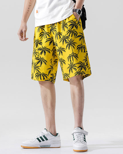 Męskie szorty kąpielowe luźne z palmami