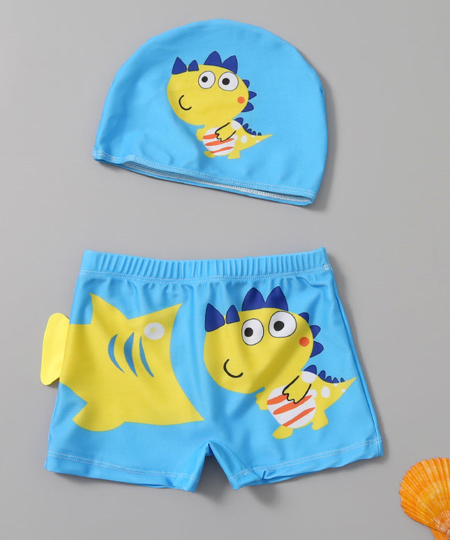 Kąpielówki dla chłopca w zwierzątka z czepkiem
