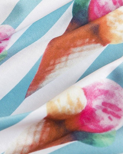 Jednoczęściowy strój kąpielowy dla dziewczynki z falbankami i kokardą