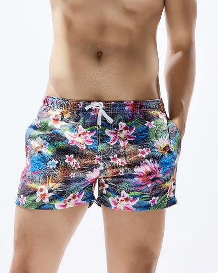 Męskie szorty kąpielowe z motywem kwiatów