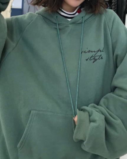 Damska bluza oversize z kapturem z napisem na plecach