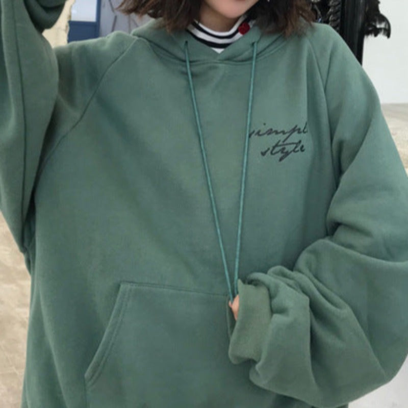 Damska bluza oversize z kapturem z napisem na plecach