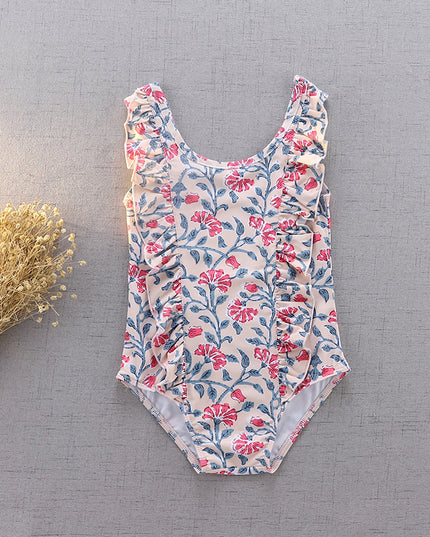 Jednoczęściowy strój kąpielowy dla dziewczynki w kwiatki