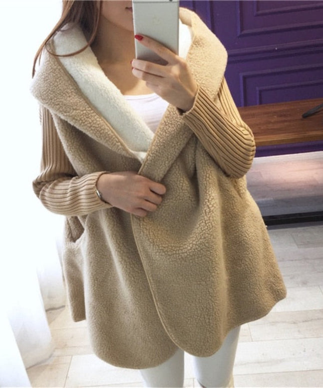 Damski płaszcz z kożuszkiem