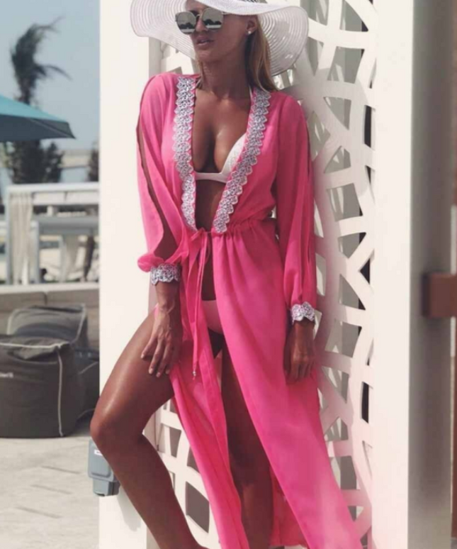 Damska narzutka plażowa w neonowych kolorach