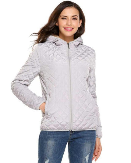 Damska kurtka przejściowa pikowana z kapturem