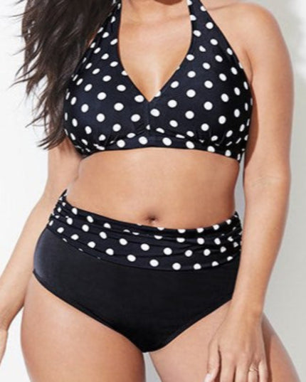 Dwuczęściowy strój kąpielowy plus size z podwójnym zapięciem