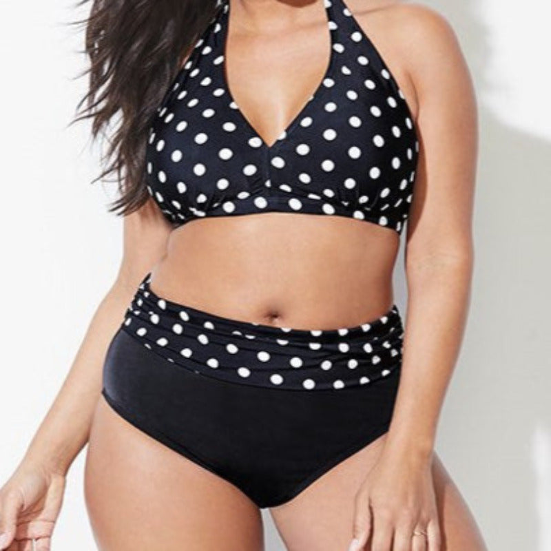 Dwuczęściowy strój kąpielowy plus size z podwójnym zapięciem