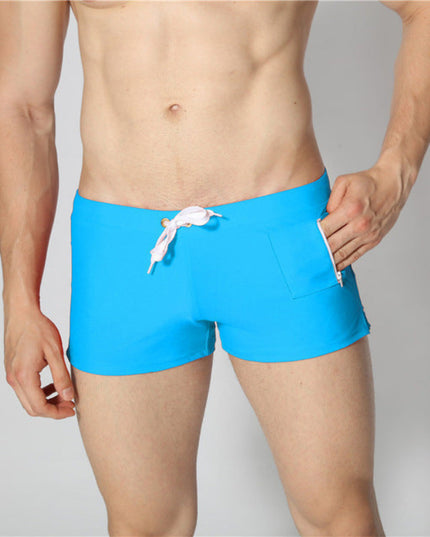 Męskie bokserki kąpielowe z kieszonkami na zamek