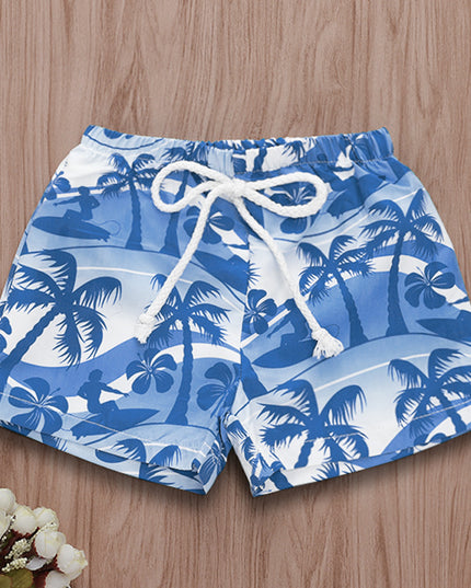 Kąpielówki dla niemowląt w plażowe wzory z wiązaniem