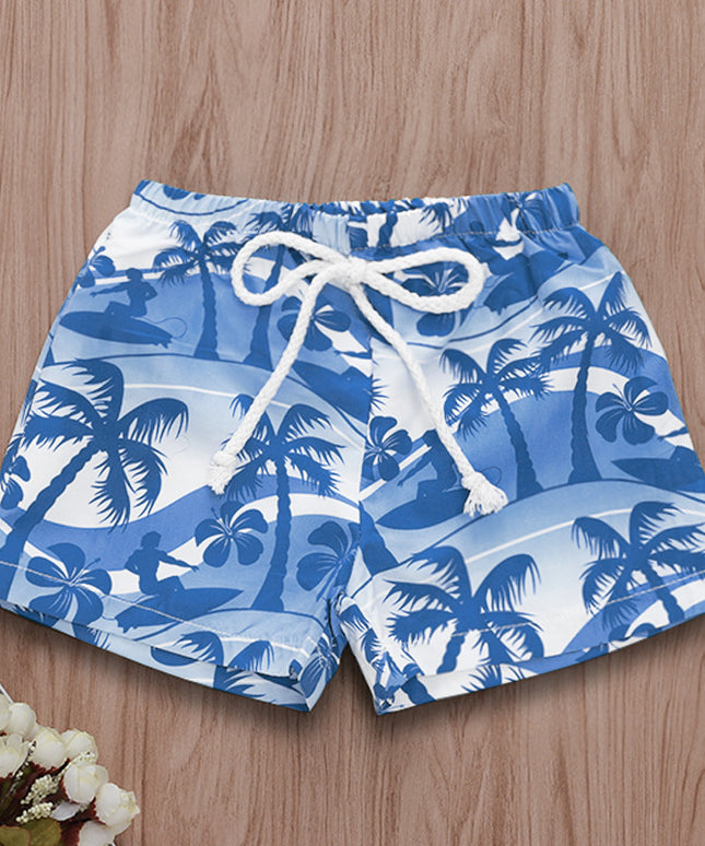 Kąpielówki dla niemowląt w plażowe wzory z wiązaniem