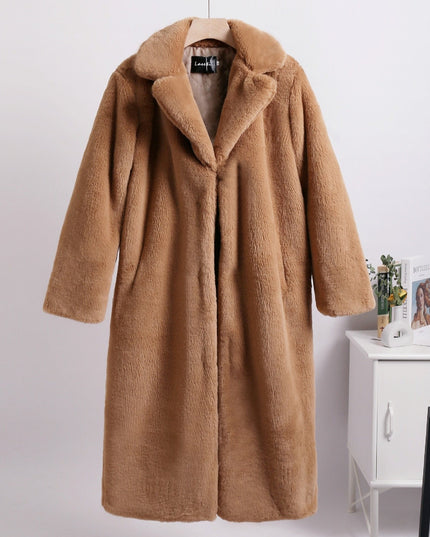 Damski płaszcz zimowy futrzany