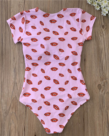 Damski jednoczęściowy strój kąpielowy z rękawkami