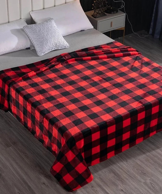 Koc flanelowy w kratkę