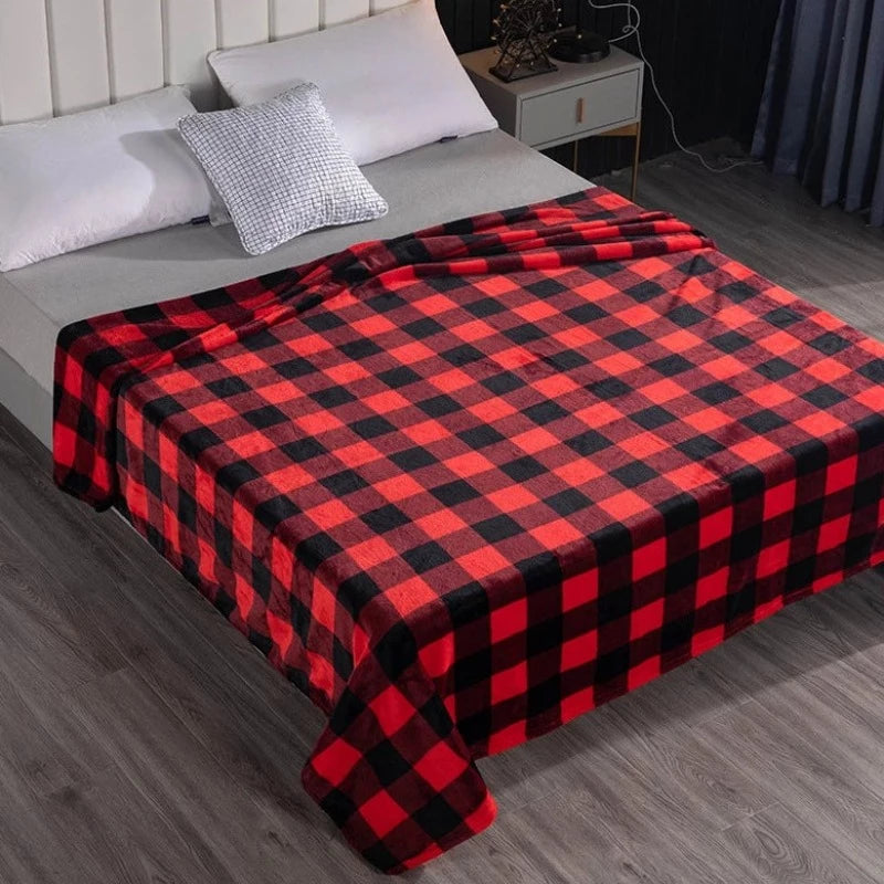 Koc flanelowy w kratkę